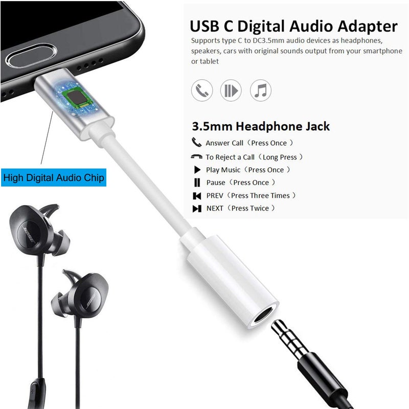Wahbite Apple USB C to 3.5mm Headphone Jack for iPad Pro 2018/2019/ 2020 MacBook Pro, Type C to Aux Earphone Dongle Compatible with Pixel 4XL/3/3 XL/2/2 XL, Samsung Sony HTC Moto ect. - Image 3